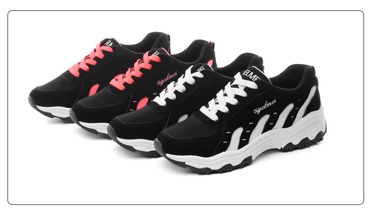 Női tornacipő fűzővel és színes oldalszalaggal