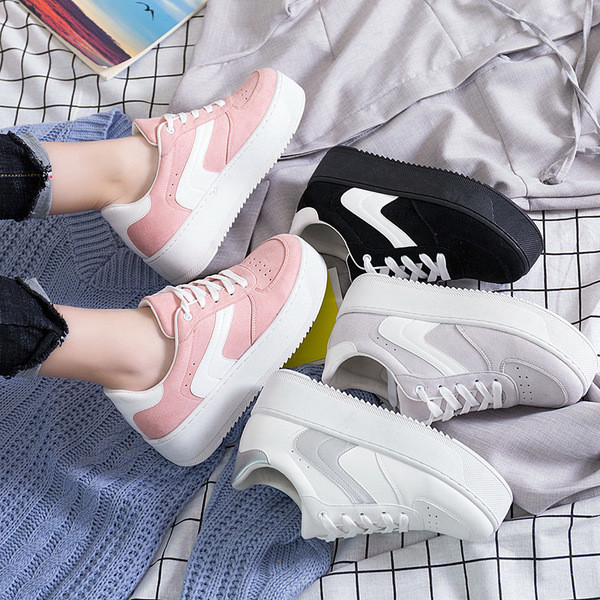 Adidasi de dama pe talpa inalta plata in mai multe culori