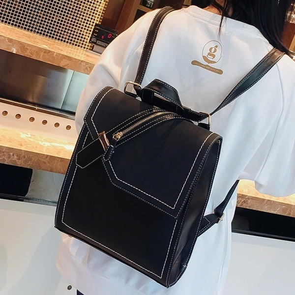 Geantă elegantă tip rucsac mare pentru femei, în negru, gri și maro