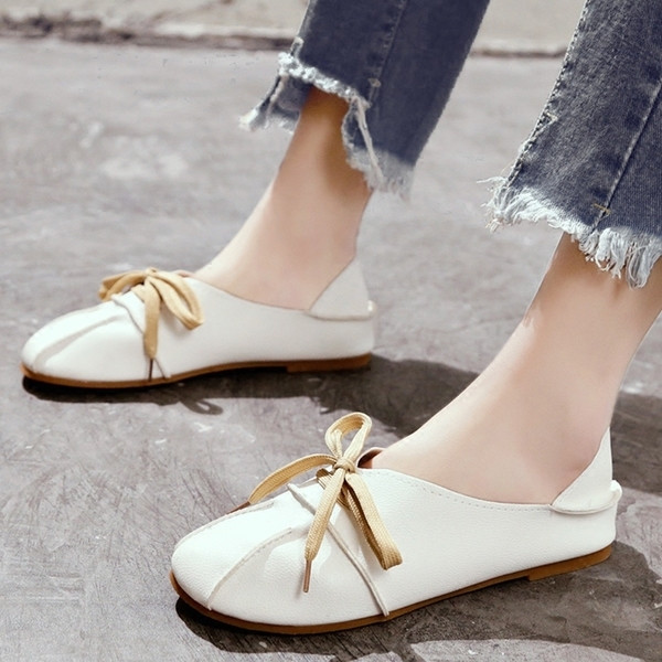 Pantofi de dama comozi cu decor cu panglica in trei culori, potriviti pentru utilizarea de zi cu zi