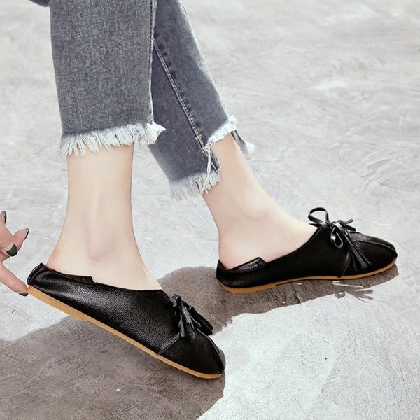 Pantofi de dama comozi cu decor cu panglica in trei culori, potriviti pentru utilizarea de zi cu zi