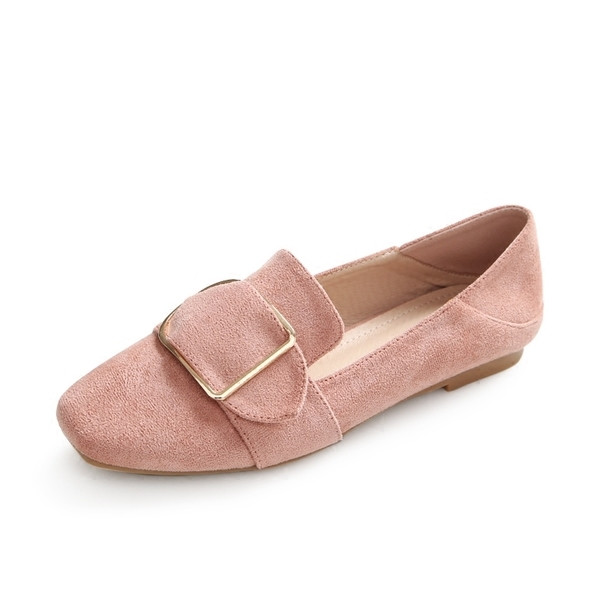 Pantofi dama din piele intoarsa cu catarama in culori proaspete