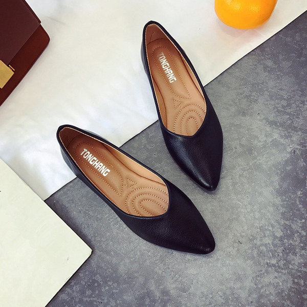 Pantofi simpli cu varf in mai multe culori pentru doamne