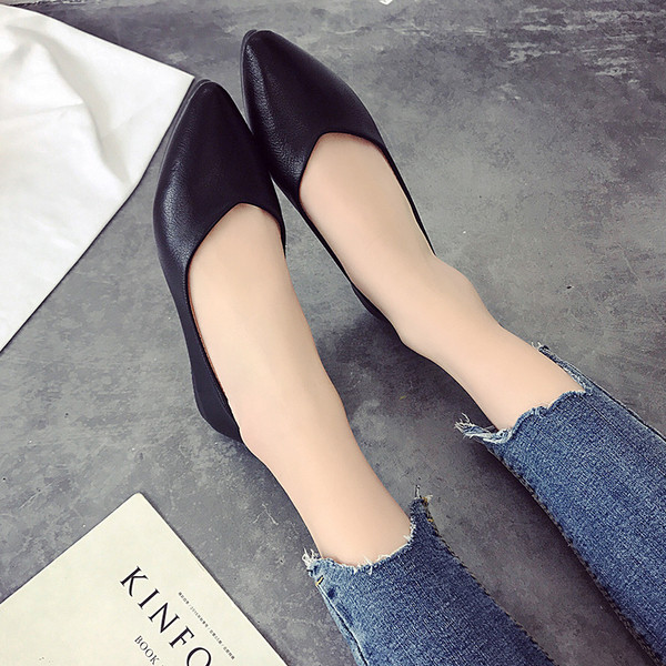 Pantofi simpli cu varf in mai multe culori pentru doamne