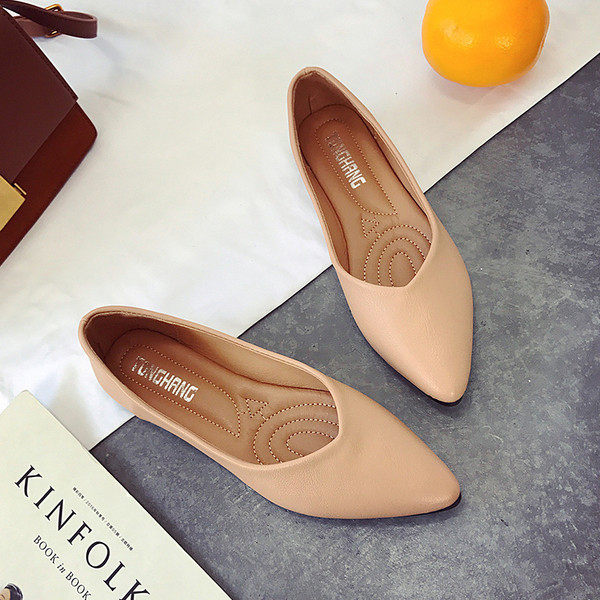 Pantofi simpli cu varf in mai multe culori pentru doamne