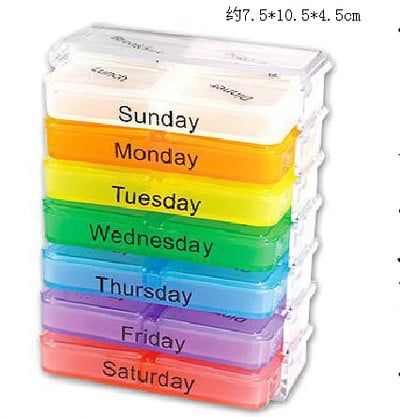 Organizator de pastile practic și confortabil de purtat pentru o săptămână