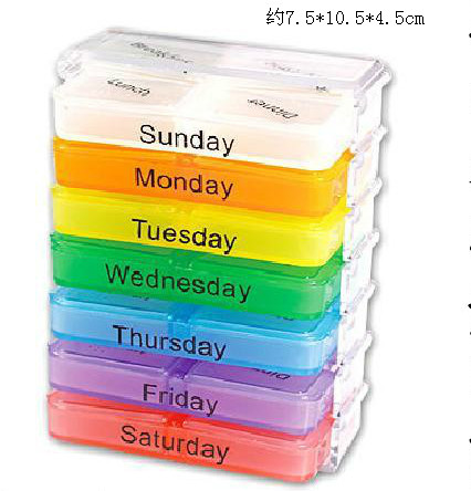 Organizator de pastile practic și confortabil de purtat pentru o săptămână