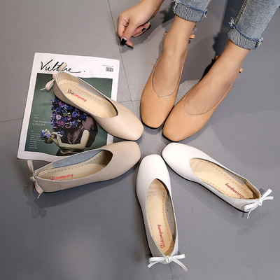 Семпли и практични дамски обувки с декорация мини панделка в няколко цвята