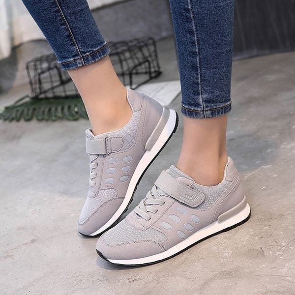 Tenisi casual dama in doua culori cu sireturi si velcro