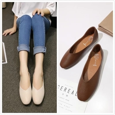 Pantofi de dama curati in crem, maro si negru, potriviti pentru utilizarea de zi cu zi