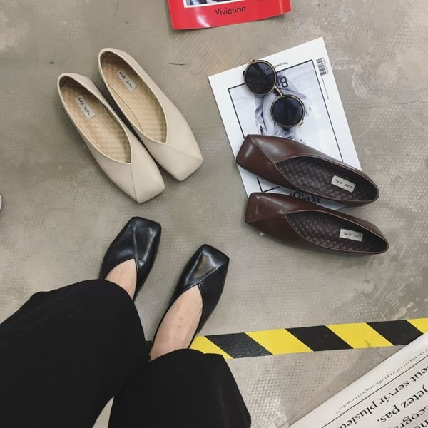 Pantofi de dama practici din piele ecologica in trei culori - negru, bej si maro