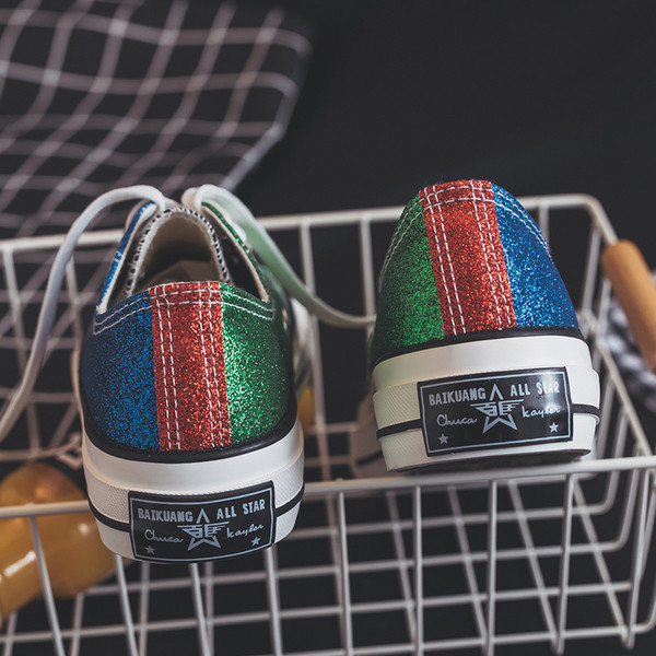 Tenisi dama colorati cu brocart