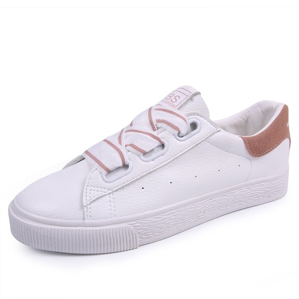 Γυναικεία πάνινα παπούτσια σε δύο χρώματα με μεγάλους δεσμούς