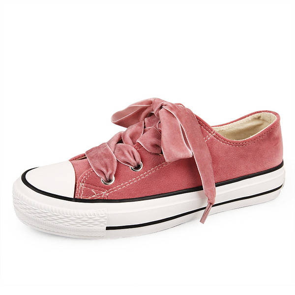 Tenisi dama cu cravate din piele intoarsa in mai multe culori