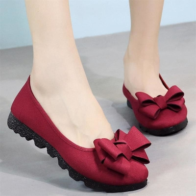 Pantofi de dama casual si confortabili cu talpa aspra si decor cu panglica, in mai multe culori