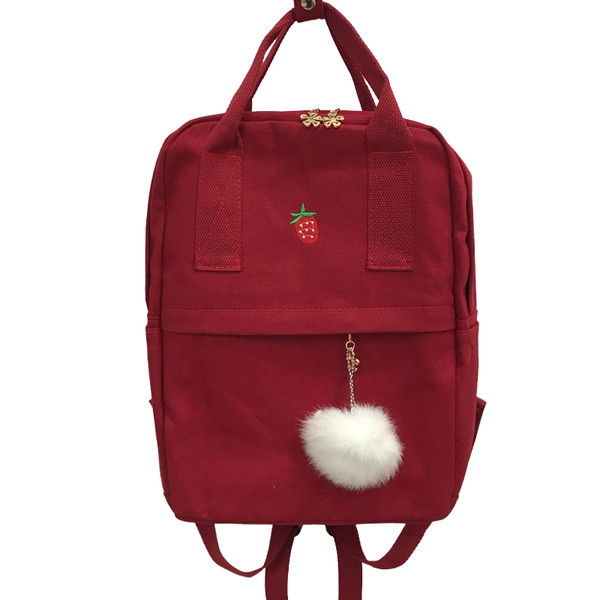 Geanta de dama tip rucsac cu buzunar frontal cu fermoar cu mini aplicare in mai multe culori