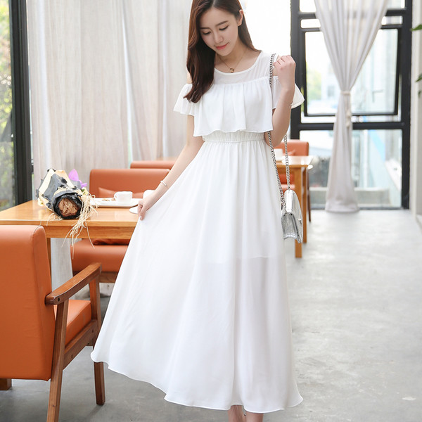 Κομψό γυναικείο φόρεμα με κοντά μανίκια και πεσμένους ώμους σε διάφορα χρώματα