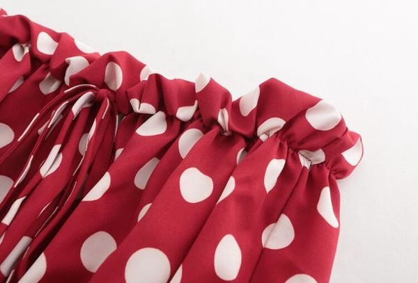 Bustiera de dama de vara cu buline intr-un model liber cu cravate