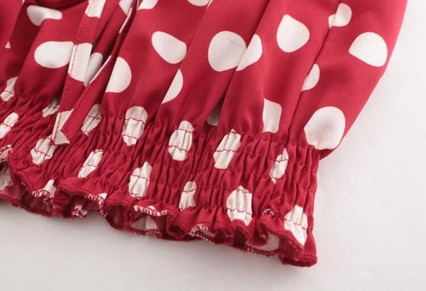 Bustiera de dama de vara cu buline intr-un model liber cu cravate