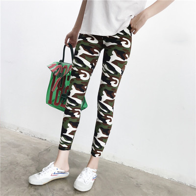 Napi női leggings terepszínű mintával