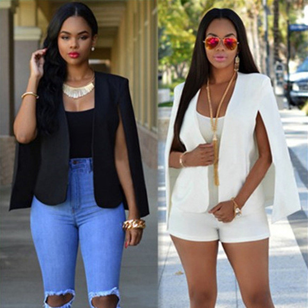 Jachetă modernă de damă în alb-negru