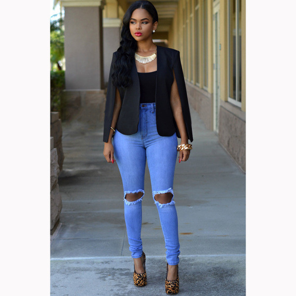 Jachetă modernă de damă în alb-negru