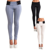 Stílusos női leggings gombokkal, három színben