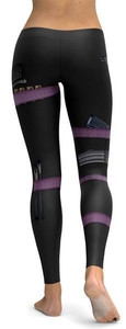 Női alkalmi leggings érdekes fekete mintával