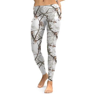 Gyengéd női leggings mindennapi használatra, fehér mintával