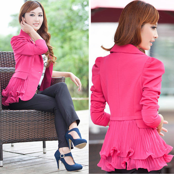 Дамско дълго сако в няколко цвята разкроено в долната част 