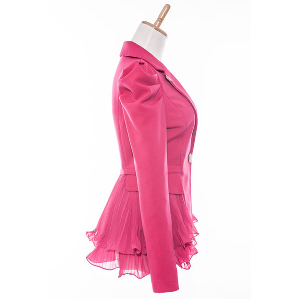 Дамско дълго сако в няколко цвята разкроено в долната част 