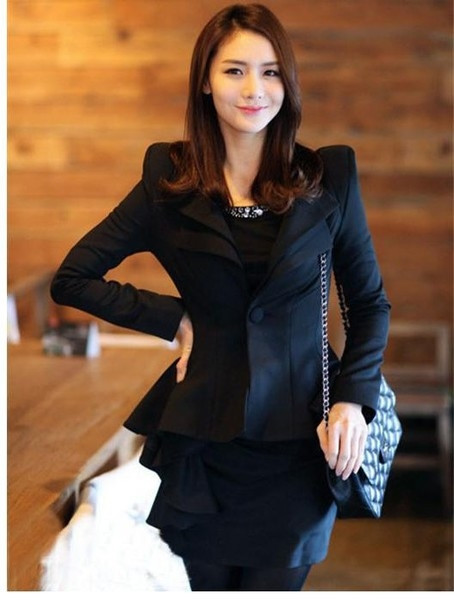 Γυναικείο κομψό δίχρωμο σακάκι με κουμπιά 