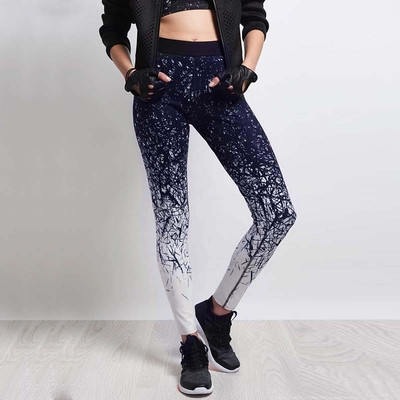 Női sport leggings színes nyomattal, két színben