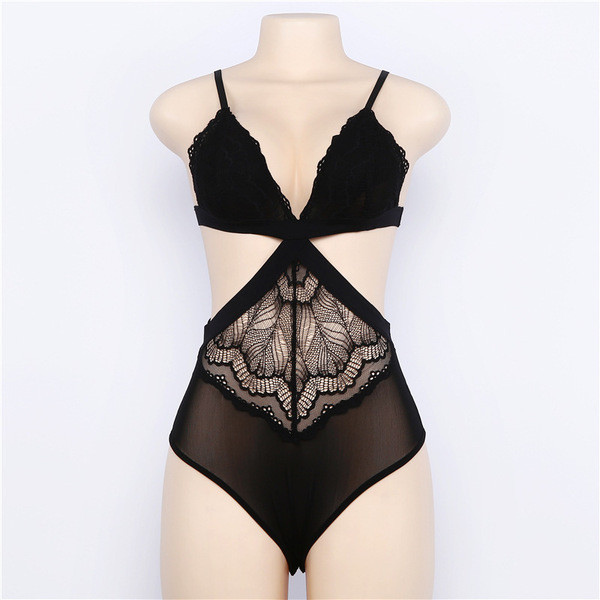 Stílusos csipke fehérnemű fekete-fehér színben