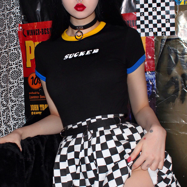 Γυναικείο μπλουζάκι με μαύρη επιγραφή