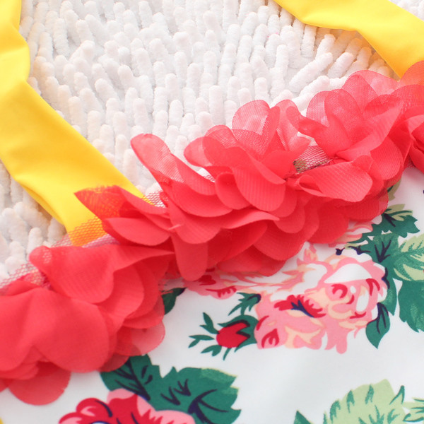 Флорален бански за момичета - цял модел