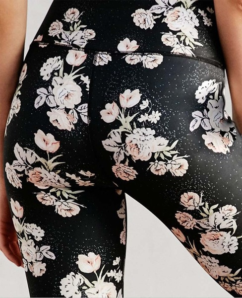 Jambiere sport de damă cu motiv floral