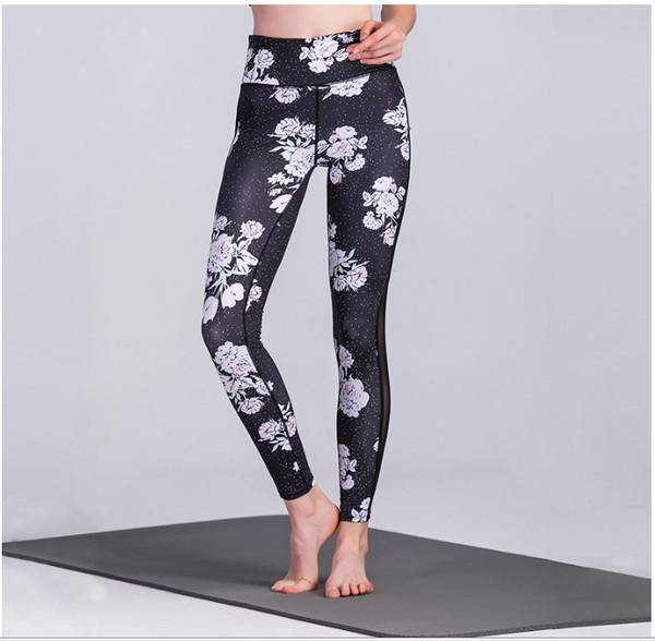 Jambiere sport de damă cu motiv floral