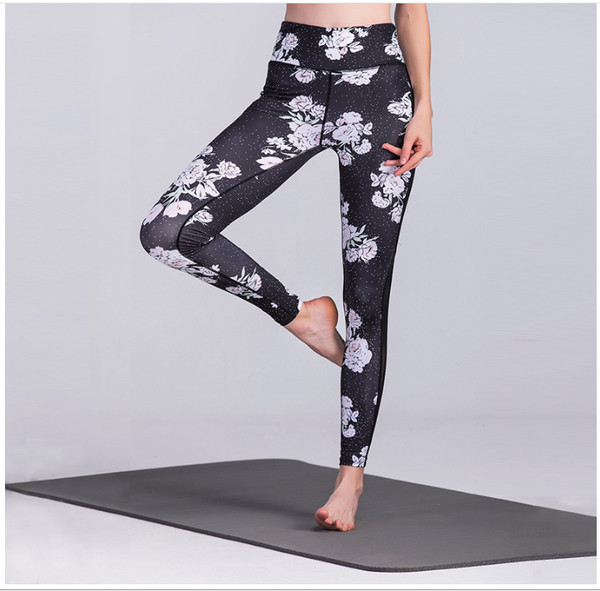 Jambiere sport de damă cu motiv floral