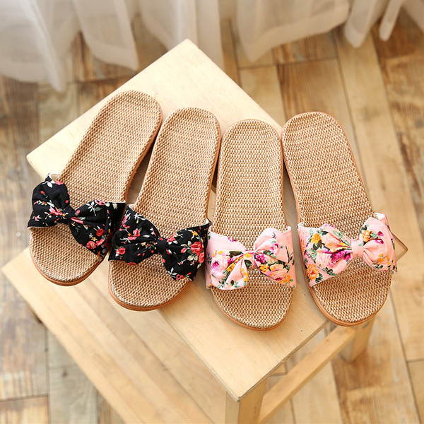 Női papucs kötött talppal és szalagos pánttal több színben