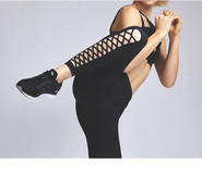 Női sport leggings, fekete keresztkötővel