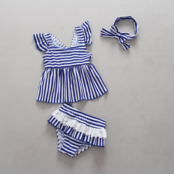 Costum de baie pentru fete pentru copii din trei părți