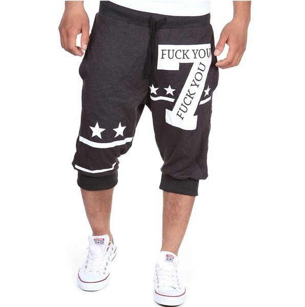Pantaloni scurți bărbați 7/8 în mai multe culori model larg cu inscripție și imprimeu