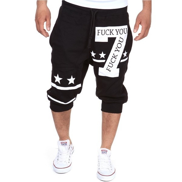 Pantaloni scurți bărbați 7/8 în mai multe culori model larg cu inscripție și imprimeu