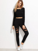 Női mindennapi leggings fekete színben