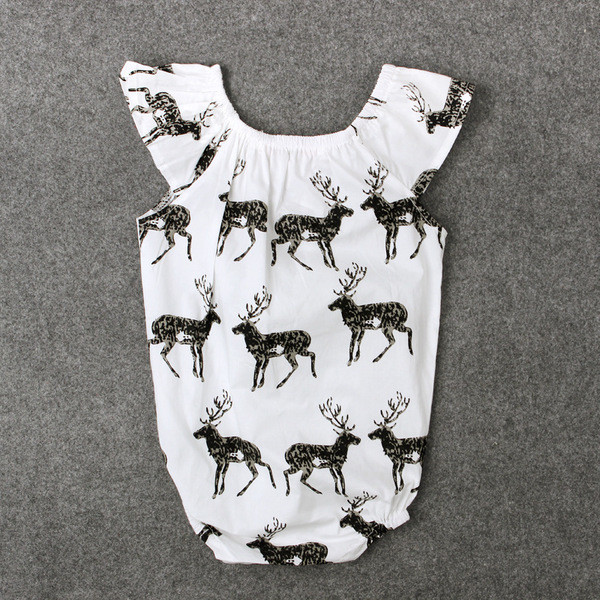 Gyermek teljes fürdőruha lányoknak fehér színben, mintával