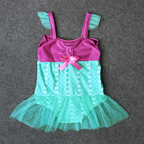 Teljes méretű gyerek fürdőruha lányoknak szalaggal és tüllel