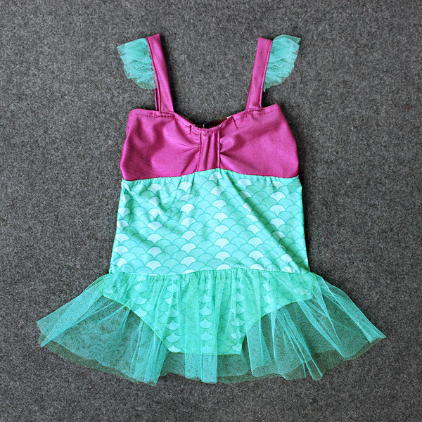 Teljes méretű gyerek fürdőruha lányoknak szalaggal és tüllel