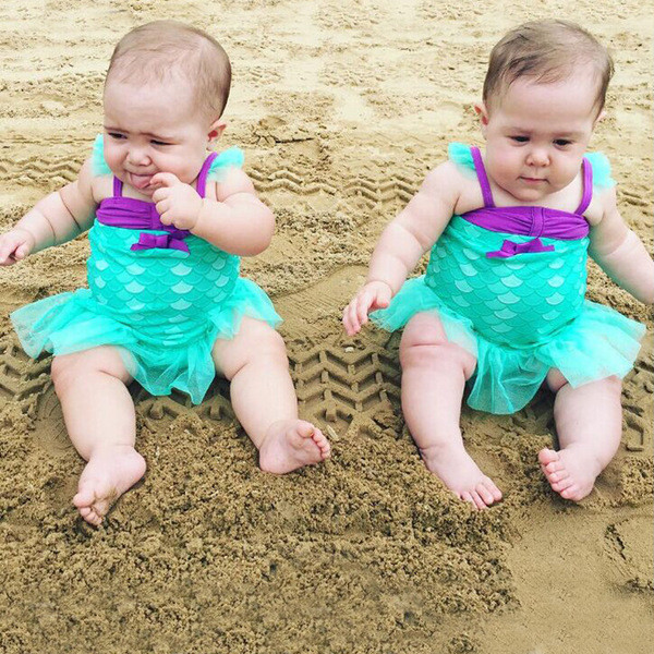 Teljes méretű gyerek fürdőruha lányoknak szalaggal és tüllel