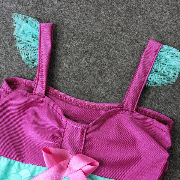 Teljes méretű gyerek fürdőruha lányoknak szalaggal és tüllel